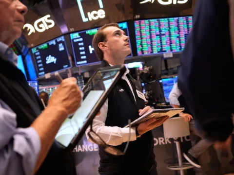 US stocks rise as cooler inflation data eases pressure on the Dow, S&P 500 and Nasdaq. (AP Photo/Seth Wenig) (AP Photo/Seth Wenig)