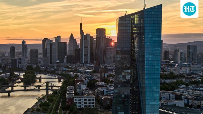 Europe’s bond markets are suffering a post-holiday shock The sun has set behind the buildings of the banking district and the European Central Bank, right, in Frankfurt, Germany, Tuesday, Sept. 1, 2026. (AP Photo/Michael Probst)