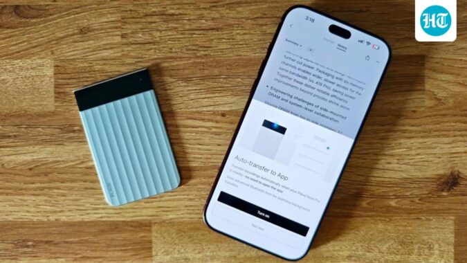 Plaud makes a strong case for itself with summaries that also include a chatbot-like feature. (Visha Mathur | HT picture)