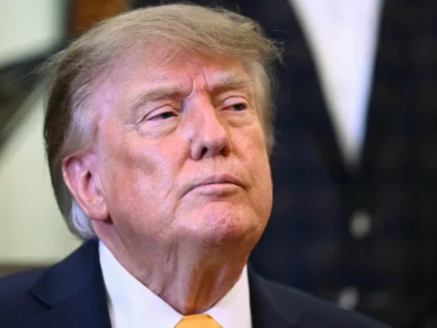 Donald Trump shared AI-generated images and claimed he made hundreds of billions of dollars for the US through stocks. (AFP)