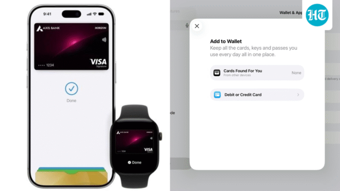 Customers with Axis Bank-issued Visa and Mastercard credit cards can add their cards to Apple Pay (Official/Screengrab)
