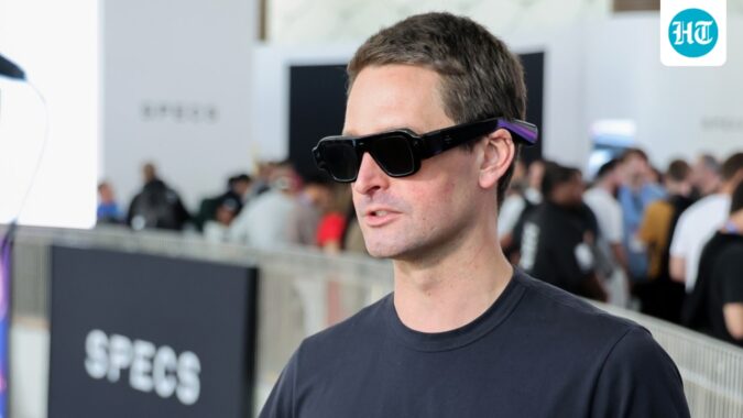 Snap CEO Evan Spiegel wore the company’s smartglasses at an event in June in Long Beach, Calif.