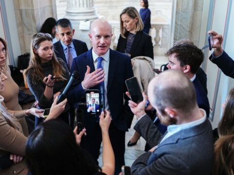 Coinbase CEO Brian Armstrong on Capitol Hill in January.