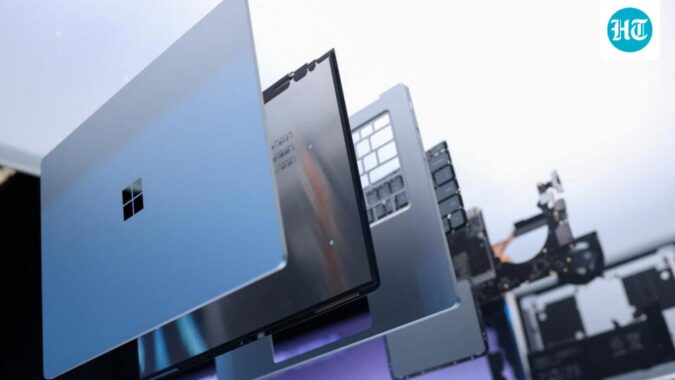 An expanded view of Surface Laptop Ultra stands on display at Microsoft Windows & Surface event where new on-device AI capabilities for Windows PCs using Nvidia's new RTX Spark chips were announced, in San Francisco. (REUTERS FILE PHOTO)