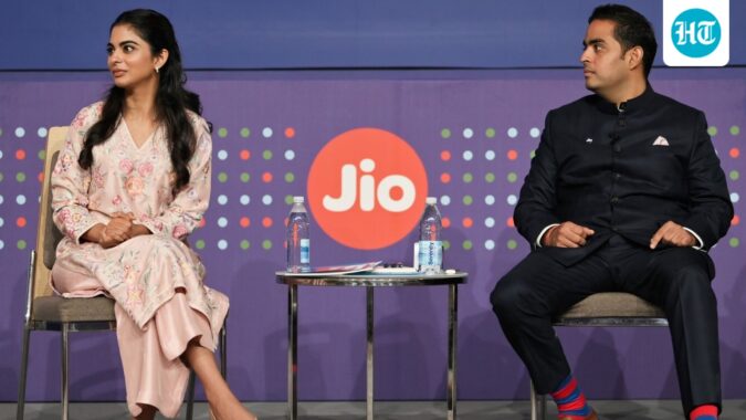 Jio Platforms shares command 22.16% grey market premium ahead of ₹30,213-crore IPO issue Isha Ambani, director at Jio Platforms Ltd., and Akash Ambani, managing director of Jio Platforms Ltd., during a Jio Platforms Ltd. news conference ahead of the company's listing ceremony. (Bloomberg)