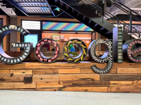 FILE PHOTO: Google logo is displayed at Google's headquarters in New York City, U.S., July 1, 2026. (REUTERS)