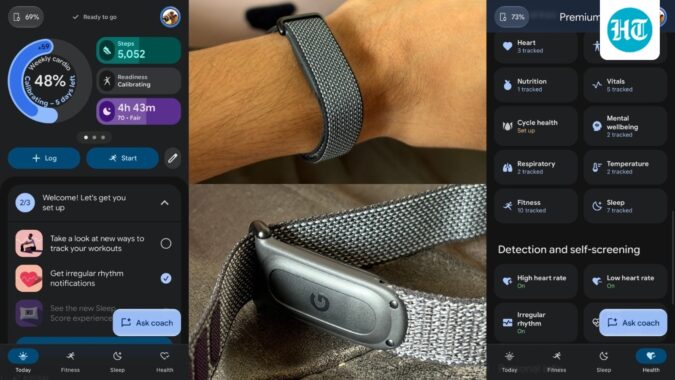 The Fitbit Air itself is priced at  ₹13,999 and is a minimalist design without a screen. (Vishal Mathur / HT Photo)