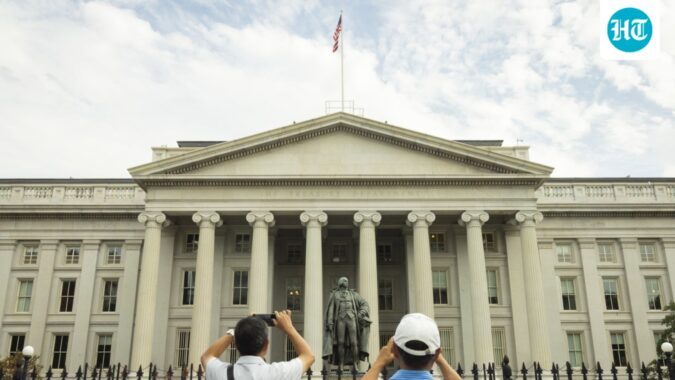 The U.S. Treasury building.